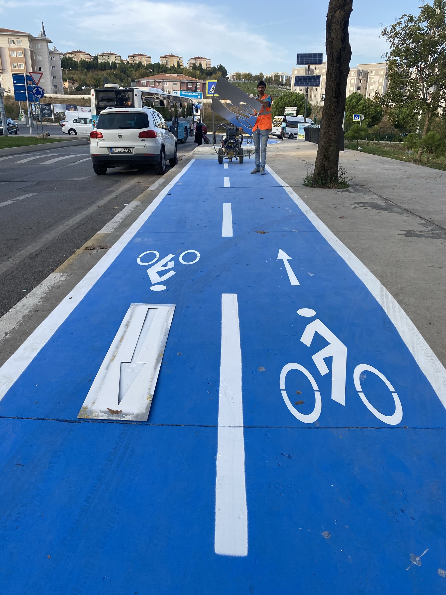 Bisiklet Yolu Boyama & Çizgileri